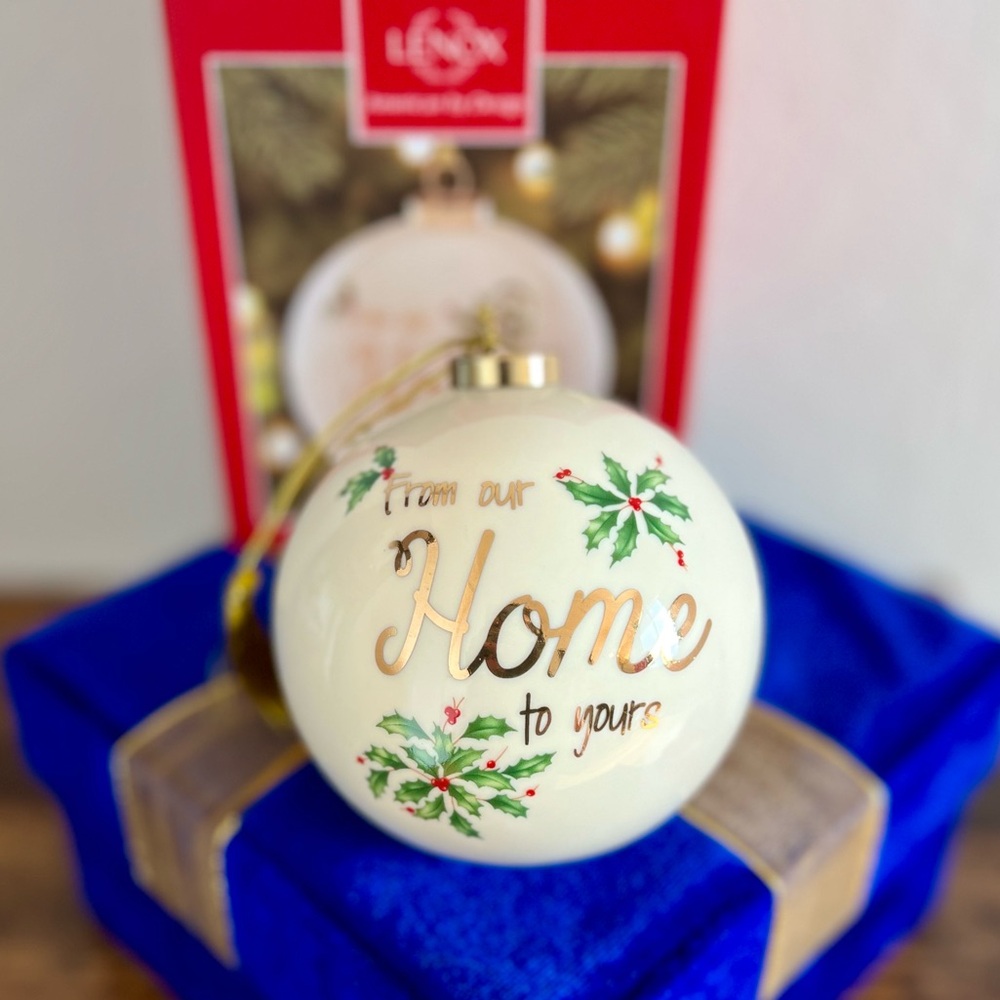Lenox “From Our Home to Yours” 4” Porcelain Christmas Ornament New in Box